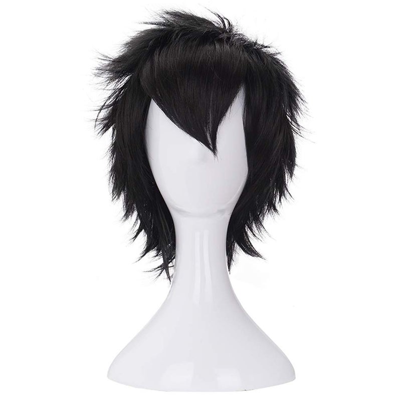 morvally Short Messy Black Heat Resistant Synthetic Hair Wigs for Cosplay Halloween Anime - Image 2